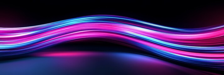 Canvas Print - Dynamic Colorful Motion Blur Lights Streaking Across a Dark Background Creating a Futuristic Effect