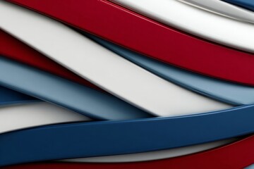 Canvas Print - Vibrant Dynamic Bands of Color, Evoking a Sense of Patriotism for Graphic Designs and Backgrounds