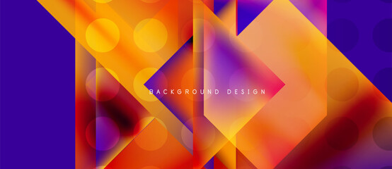 Wall Mural - Abstract geometric design. Vibrant orange, purple gradients create dynamic composition. Modern background suitable for digital projects.