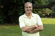 © Pix4Ads - Indian happy senior man arm crossed feels freedom, fun and spending leisure time while looking at the camera at the park after retirement