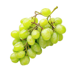 Wall Mural - bunch of fresh green grapes isolated on white background