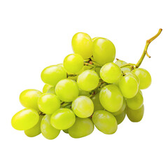 Wall Mural -  fresh green grapes on stem isolated on white background