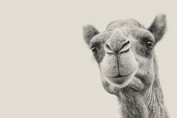 portrait of a charming camel looking directly at the viewer
