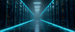 © Winston - Futuristic server racks glowing with blue neon light
