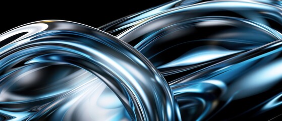 Wall Mural - Abstract chrome soft blue dark background vibrant.