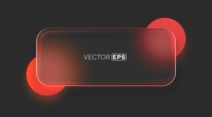 Wall Mural - glass frame with colored spheres on background. vector illustration