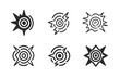 © Настя Шевчук - Sound Wave Logos. Sudden loud noise. Set Logo of Sound: shockwave icon. harmonious logo variations of the same emblematic concept, each with different artistic