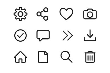 Uniform Icon Layout. Equal spacing between icons and equal margins on the edges. Uniform icon size across the