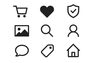 uniform icons layout. equal spacing between icons and equal margins on the edges. uniform icon size 