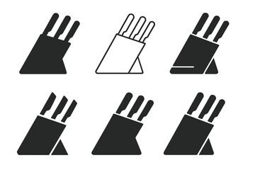 Wall Mural - Minimal Knife Block Variations. Knife block. Set Logo of Kitchenware: minimal knife block icon. harmonious logo variations of the same emblematic concept, each