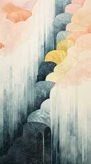 Wall Mural - Waterfall abstract painting nature.