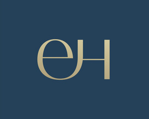 Wall Mural - EH letter logo icon design. Classic style luxury initials monogram.