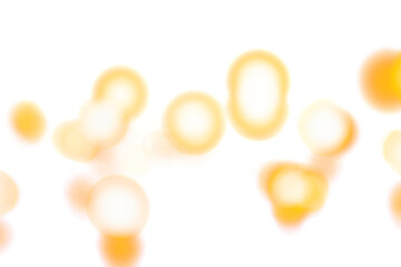 Wall Mural - Yellow glowing light spots on transparent background. Abstract round soft blur highlights, bright luminous circles with smooth edges. Digital glow effect for overlays, decoration, and creative design.