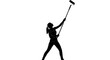 © Mikail - Silhouette of woman painting ceiling