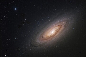 Wall Mural - Telescope capture of a globular cluster next to a nearby spiral galaxy in deep space