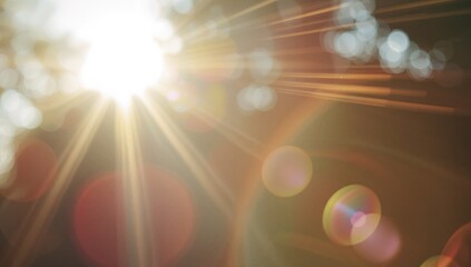 Wall Mural - Texture of Light Leaks Featuring Numerous Variations and Lens Flare Effects
