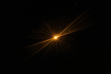 Wall Mural - collection of stunning golden light streaks with flare effects on a dark backdrop