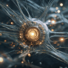 Wall Mural - Fractal light pattern design illustrating wave particle motion in dark space
