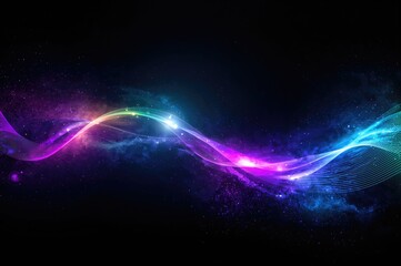 Wall Mural - vibrant abstract waves with luminous streaks set against a dark backdrop, perfect for imaginative sc