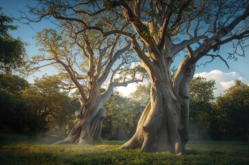 Wall Mural - Grand old trees in a pristine environment