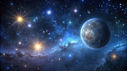 Wall Mural - Dark celestial scene with stars and moon in the sky, stellar, cosmos,  stellar, cosmos, cosmos, galaxy, darkness,
