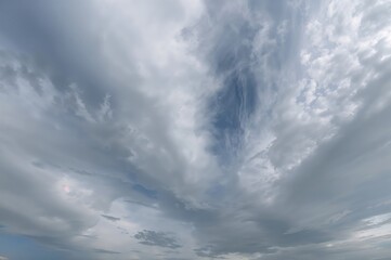 Wall Mural - Looking up at a sky filled with clouds