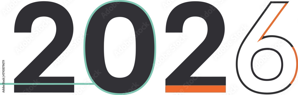 Vector art of 2026 number with modern design for calendar Stock Vector ...