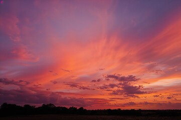Wall Mural - colorful and dramatic clouds at dusk