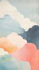 Wall Mural - Cute cloud abstract painting outdoors.