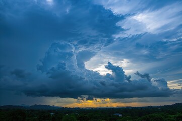 Wall Mural - The sky before a rainstorm approaches