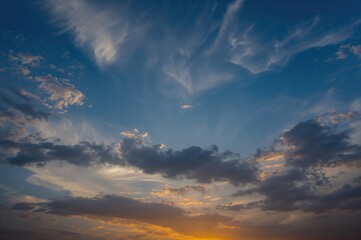 Wall Mural - Dramatic sunset with panoramic views and scenic sky