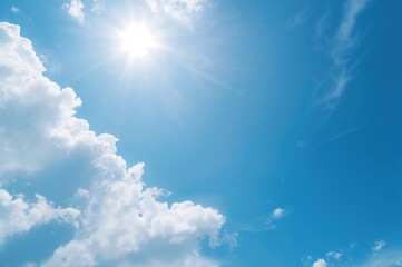 Wall Mural - Clear skies with sunshine and scattered clouds