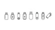 © mahafuza - Collection of stylized usb flash drive icons in a row with hand-drawn sketchy appearance vector