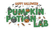 © Azizun - Halloween Pumpkin Potion Lab: A whimsical design of a pumpkin potion lab with halloween theme elements. Spooky and creative illustration for a Halloween event.