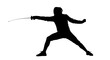 © Iram - Fencer in action silhouette isolated PNG with Transparent Background