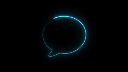 Glowing Message Icon Animation on Black Background