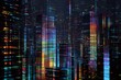 © SerPak - A vibrant city skyline illuminated by colorful neon lights at night, showcasing modern architecture and a lively urban atmosphere.