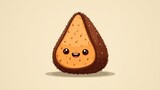Cute cartoon illustration of a salak fruit smiling with a happy expression