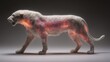 © lestari - Illuminated lion illustration digitally rendered animal on neutral background