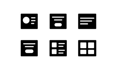 Set of minimalist interface icons for website and app design