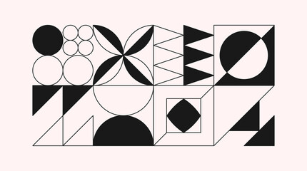 Wall Mural - abstract modular pattern design.bold geometric composition with simple shapes and forms.trendy swiss