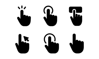 Wall Mural - Hand gesture icons for touchscreen interaction in minimalist design