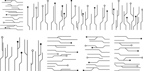 Abstract circuit line vector background with digital pink technology connections and electronic network paths, perfect for futuristic tech designs, data systems, and innovation-themed illustrations.