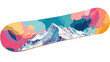 © Redwana - Snowboard with colorful design for modern winter sports activity on transparent background