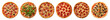 © Rawpixel.com - PNG Delicious assorted pizzas variety, element set on transparent background