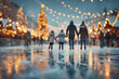 © Pestra - Family ice skating at festive outdoor christmas market