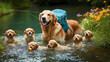© Michaël - golden retriever in the water