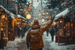 © Artem - Person in yellow jacket and black pants standing on snowy street.