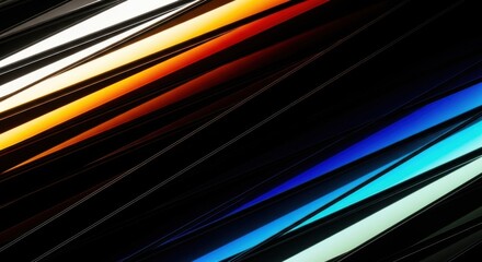 Abstract diagonal stripes of vibrant colors on a dark background