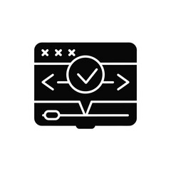 User interface design concept with navigation control and confirmation checkmark symbol UI UX for software development